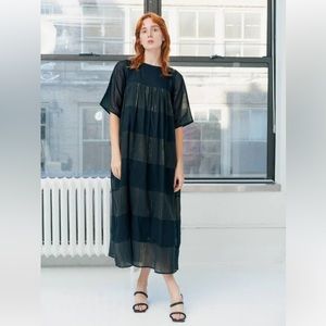 NWT Rujuta Sheth Maxi Sold Out Black and Gold Dress Pockets XS/S